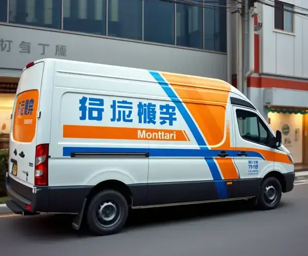 商用バン · ブランドロゴ施工